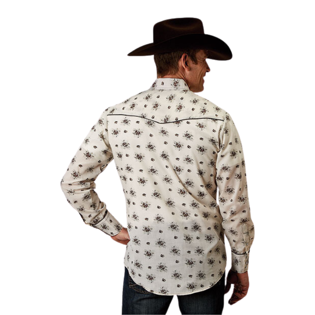 Roper Men's Snap Retro White Shirt