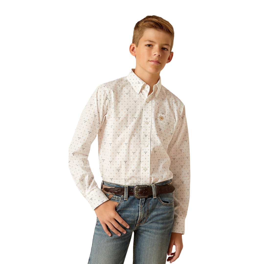 Ariat Youth Boy's Classic Fit Edmond White Shirt