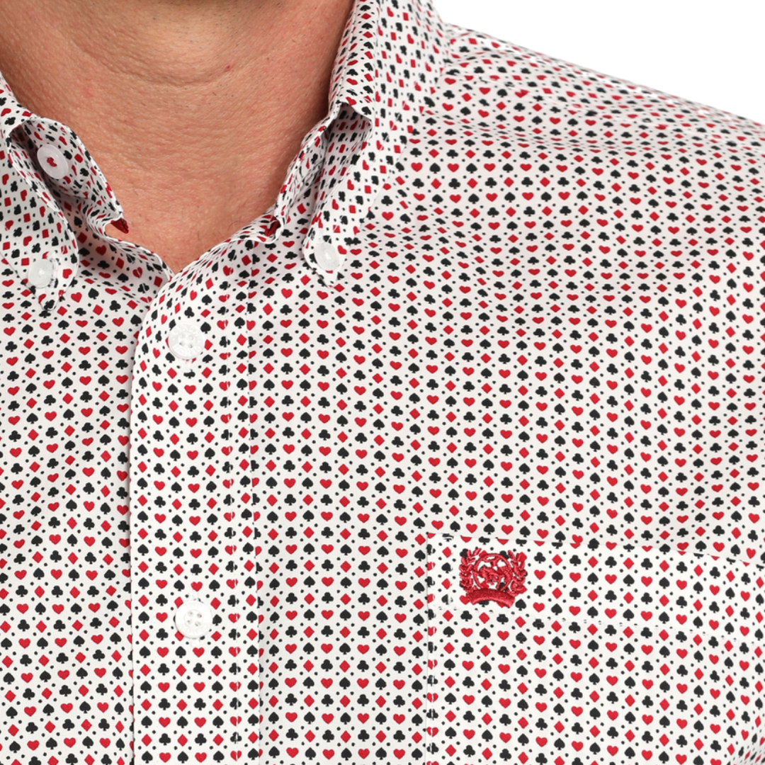 Cinch Men's Playing Card White Shirt