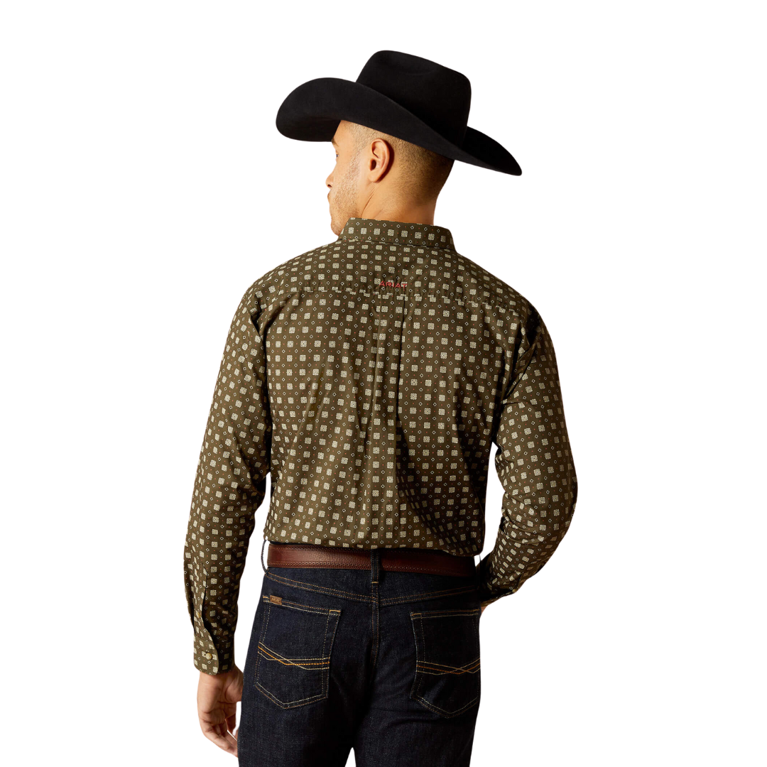 Ariat Men's Shep Classic Fit Deep Green Shirt