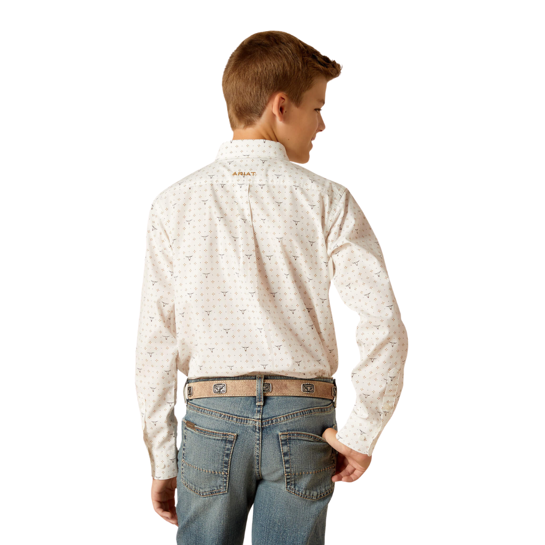 Ariat Youth Boy's Classic Fit Edmond White Shirt