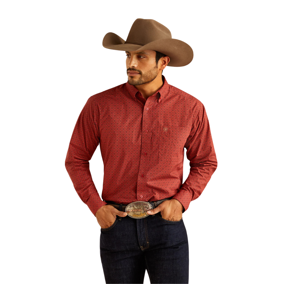 Ariat Men's Sanders Classic Fit Red Shirt