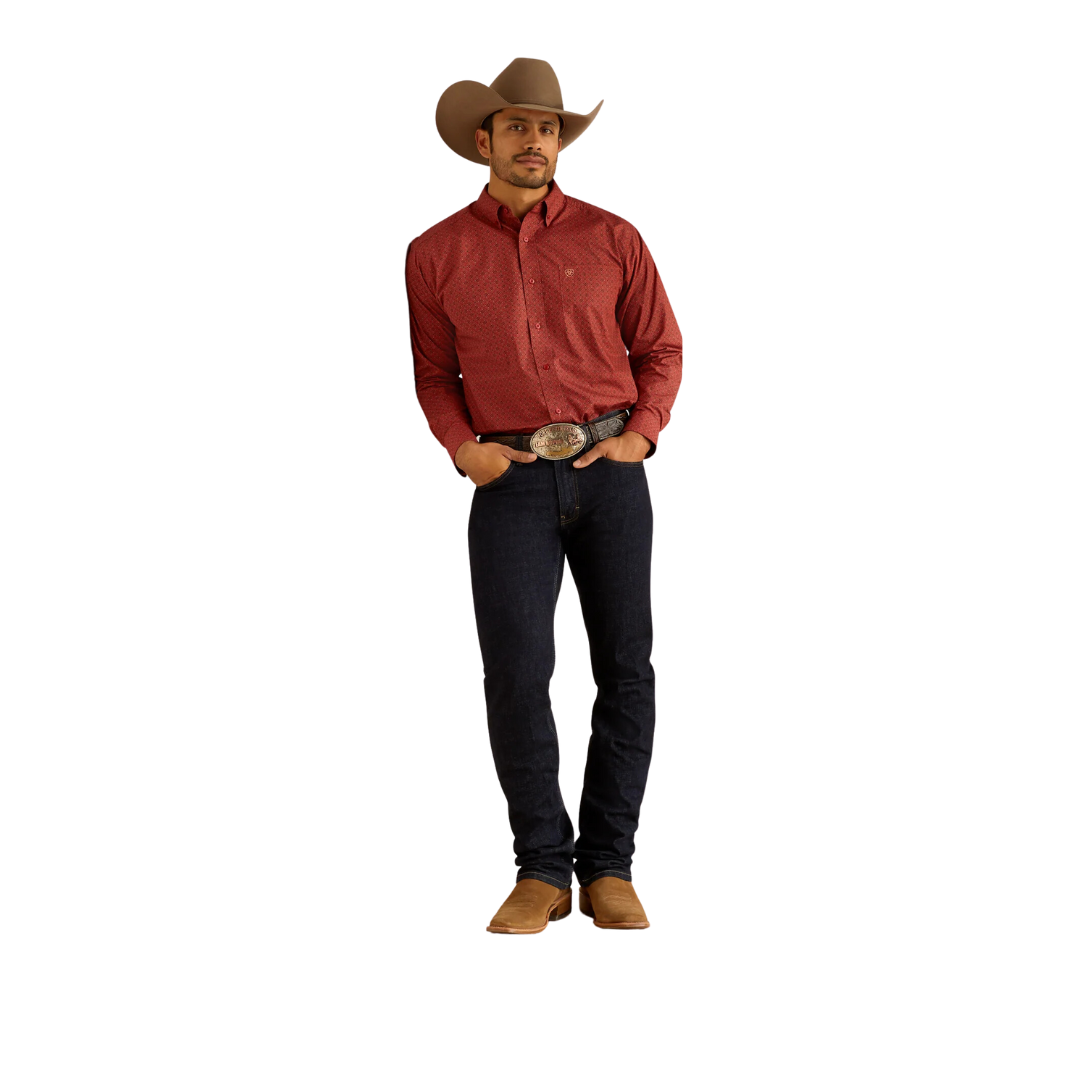 Ariat Men's Sanders Classic Fit Red Shirt