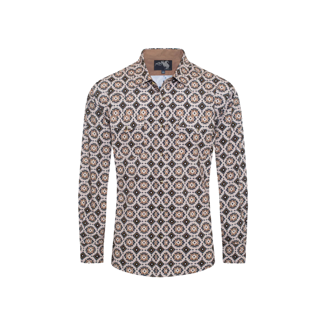 Avalon Men's Western Pearl Snap Aztec Print Shirt