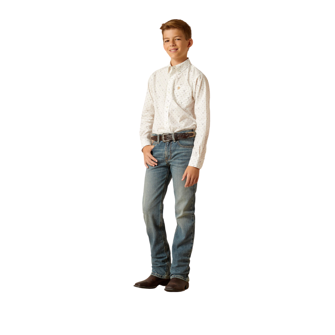 Ariat Youth Boy's Classic Fit Edmond White Shirt