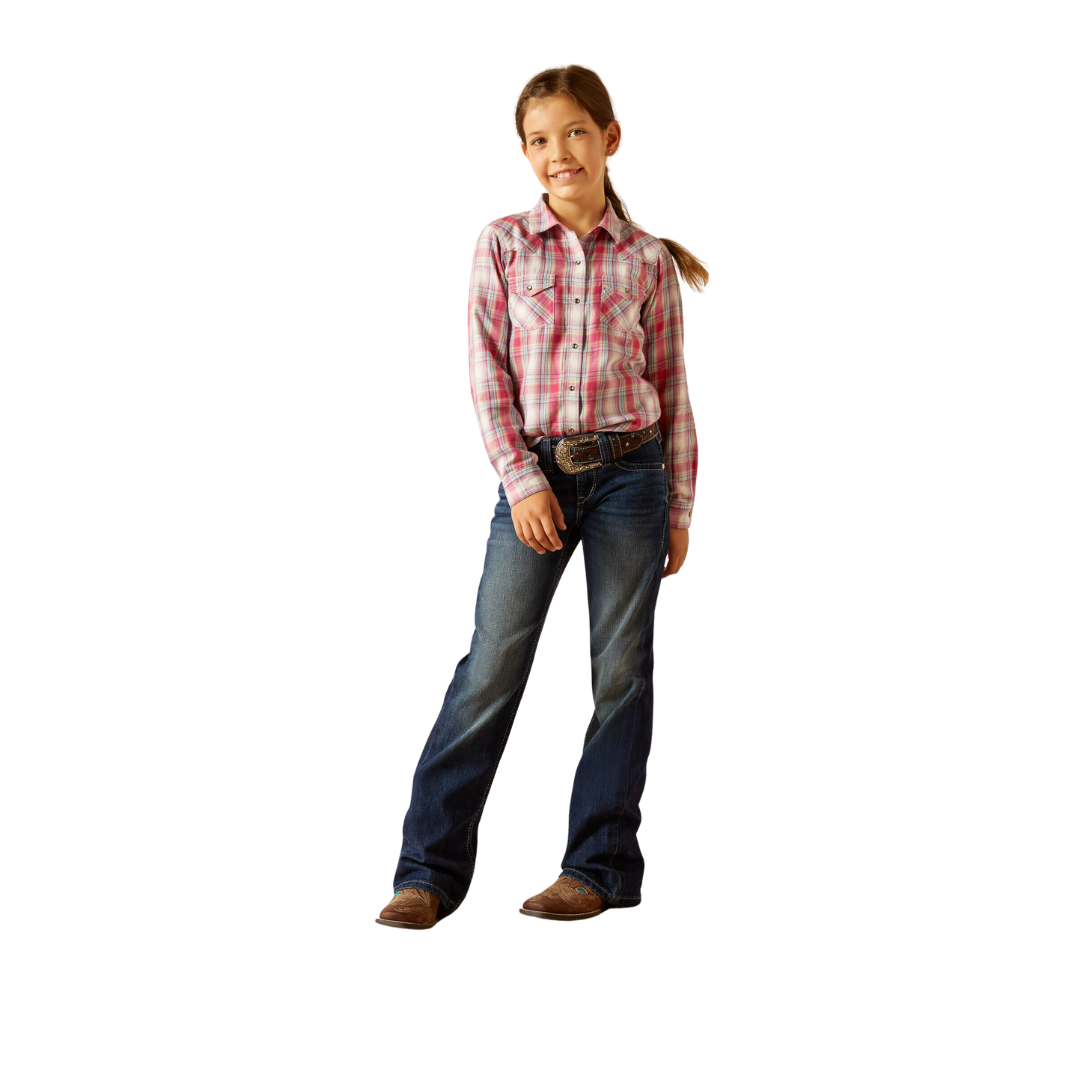 Ariat Youth Girl's Plaid Merida Red Shirt
