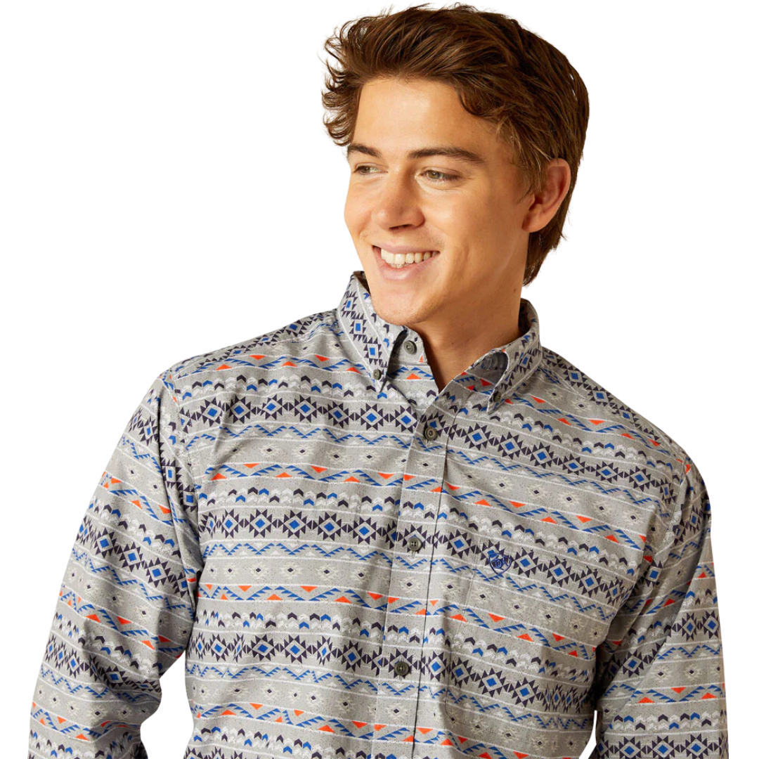 Ariat Men's Rider Fitted Light Blue Shirt