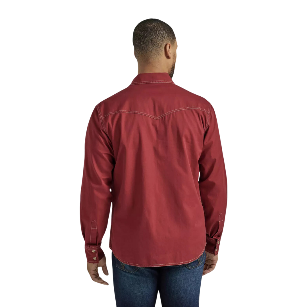 Wrangler Men's Solid Retro Premium Red Shirt