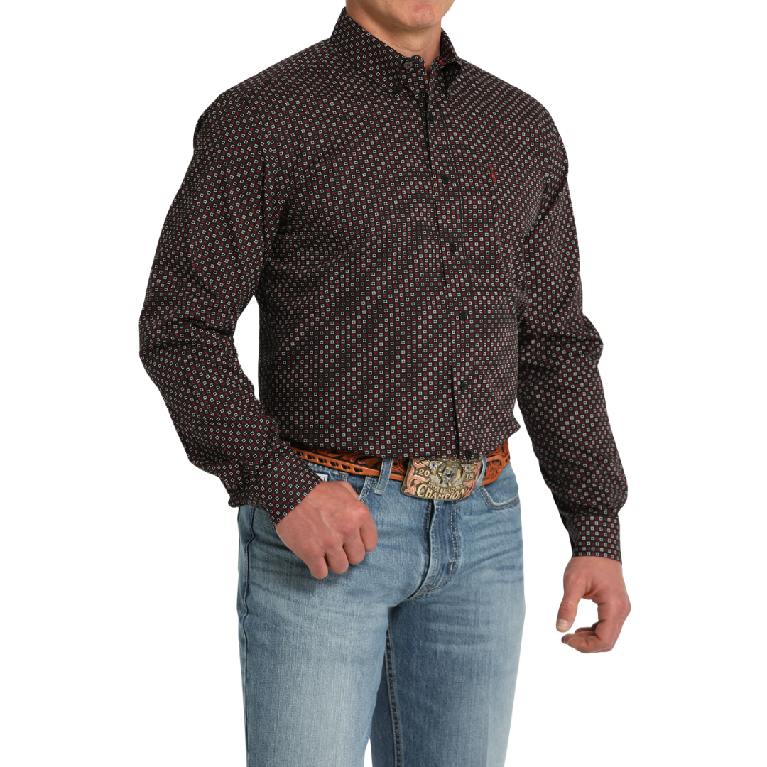 Cinch Men's Modern Print Black Shirt