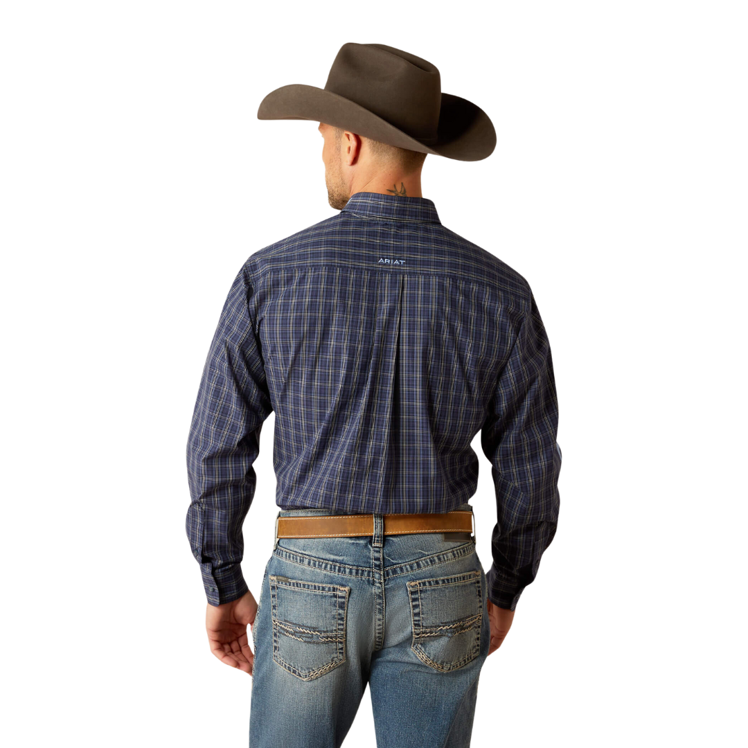 Ariat Men's Pro Series Team Kolt Navy Blue Light Blue Shirt