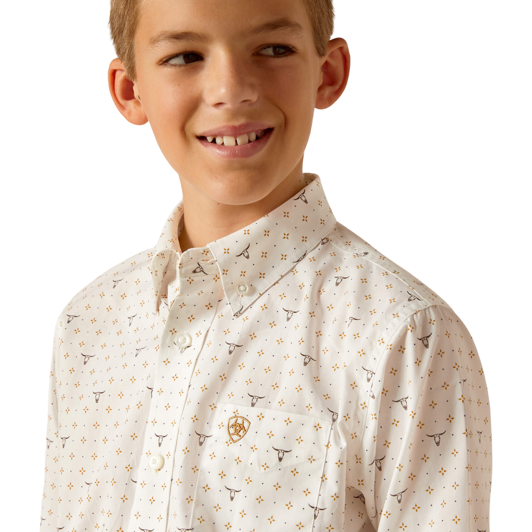 Ariat Youth Boy's Classic Fit Edmond White Shirt