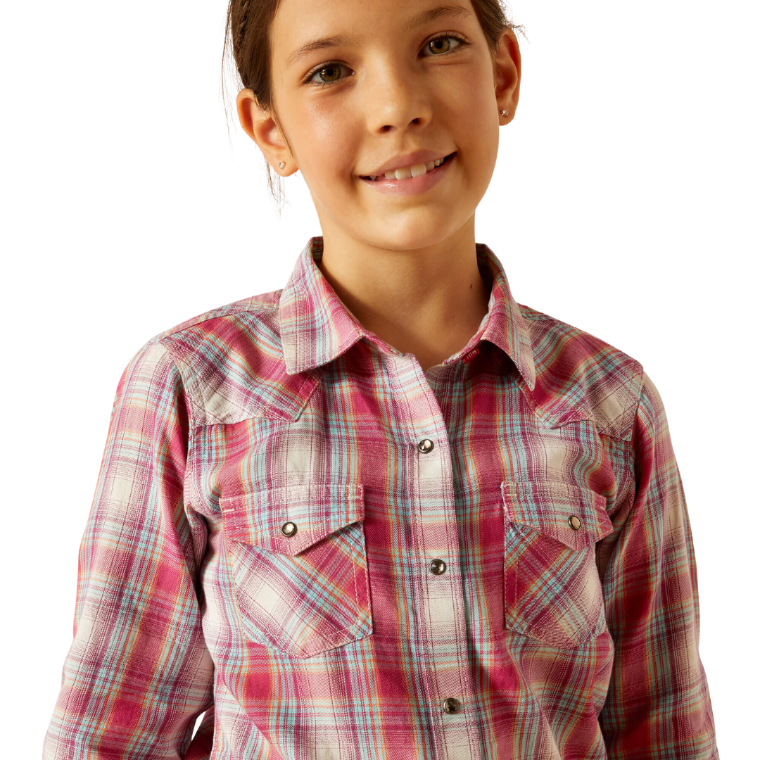 Ariat Youth Girl's Plaid Merida Red Shirt