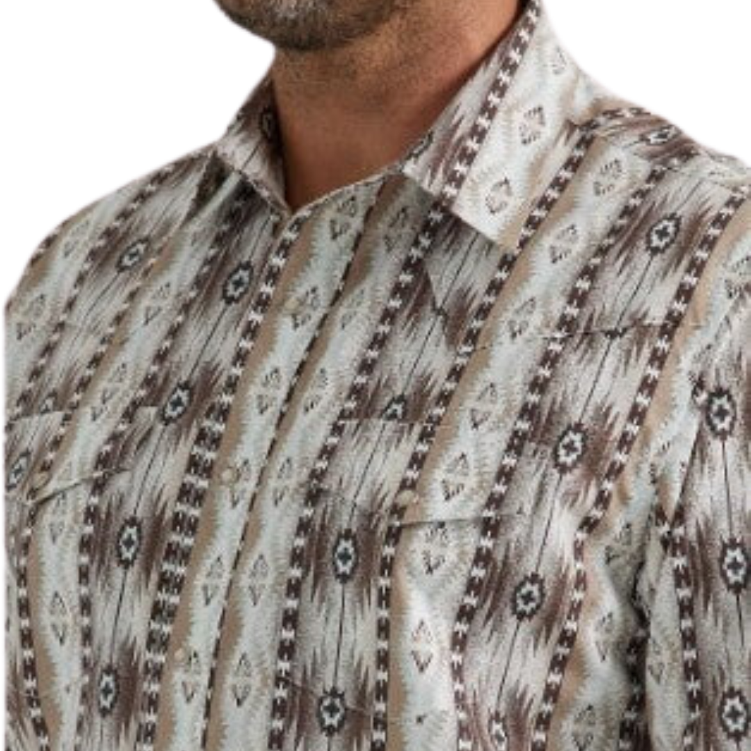 Wrangler Men's Checotah Classic Fit Brown Shirt