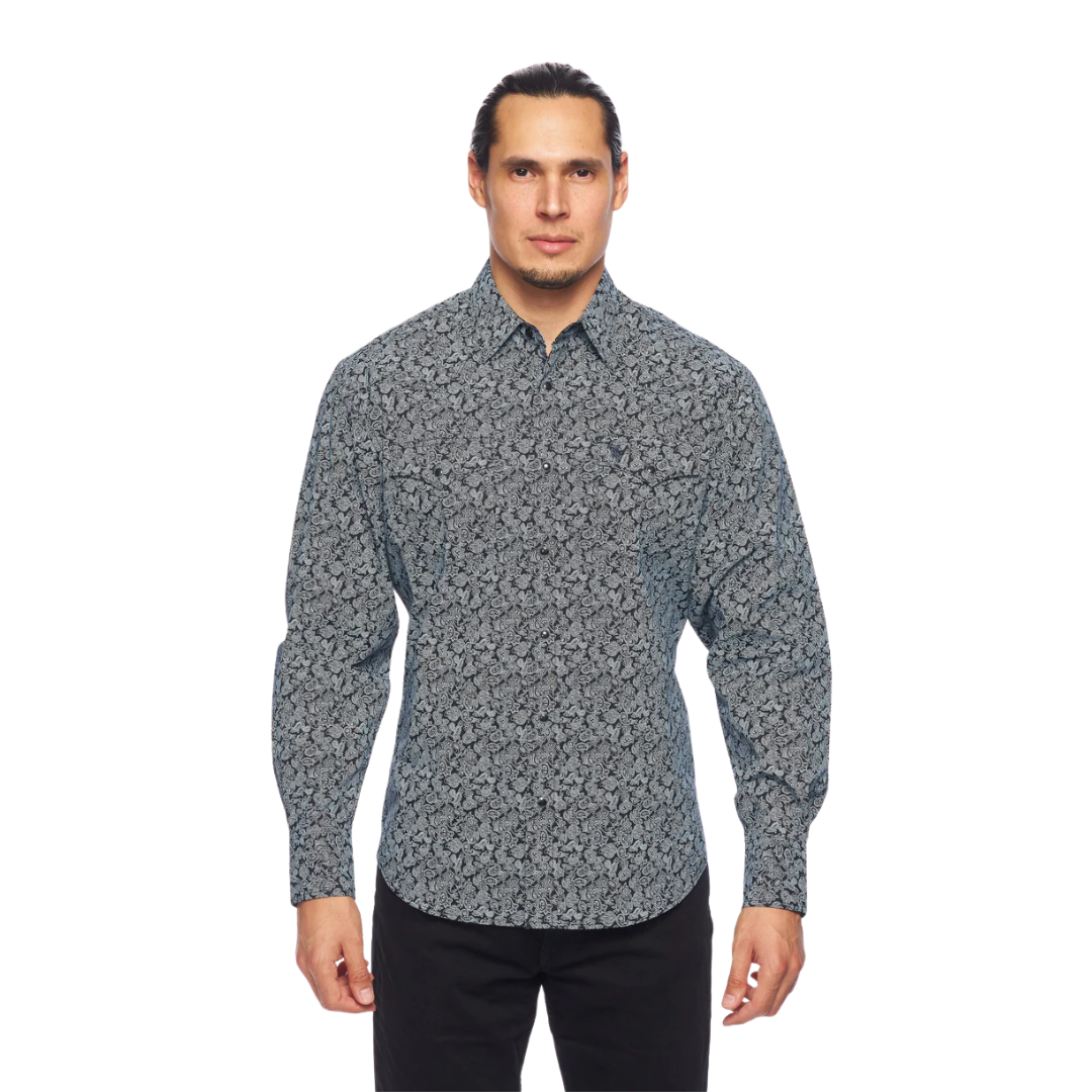 Avalon Men's Western Pearl Snap Print Paisley Shirt