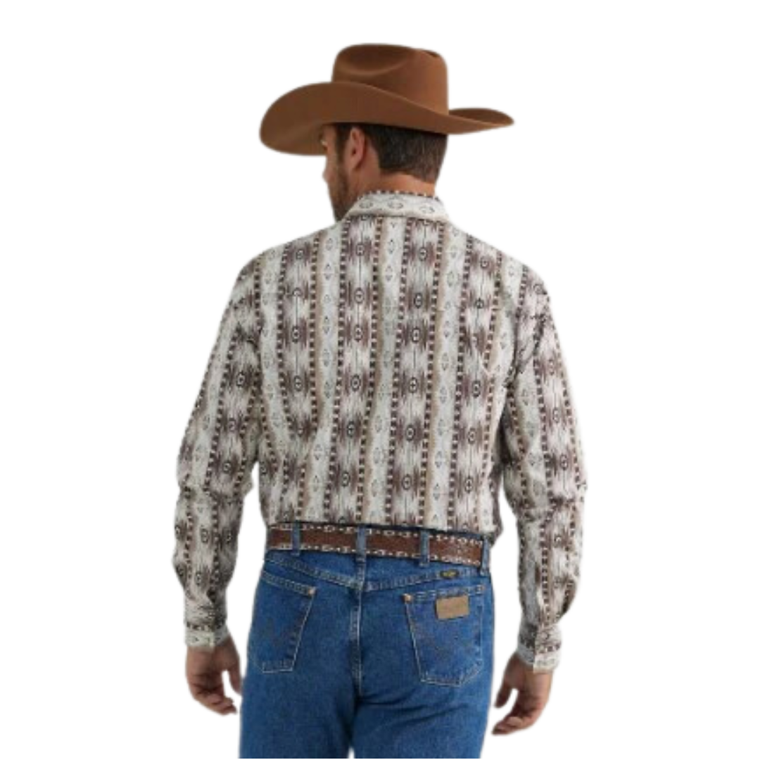 Wrangler Men's Checotah Classic Fit Brown Shirt