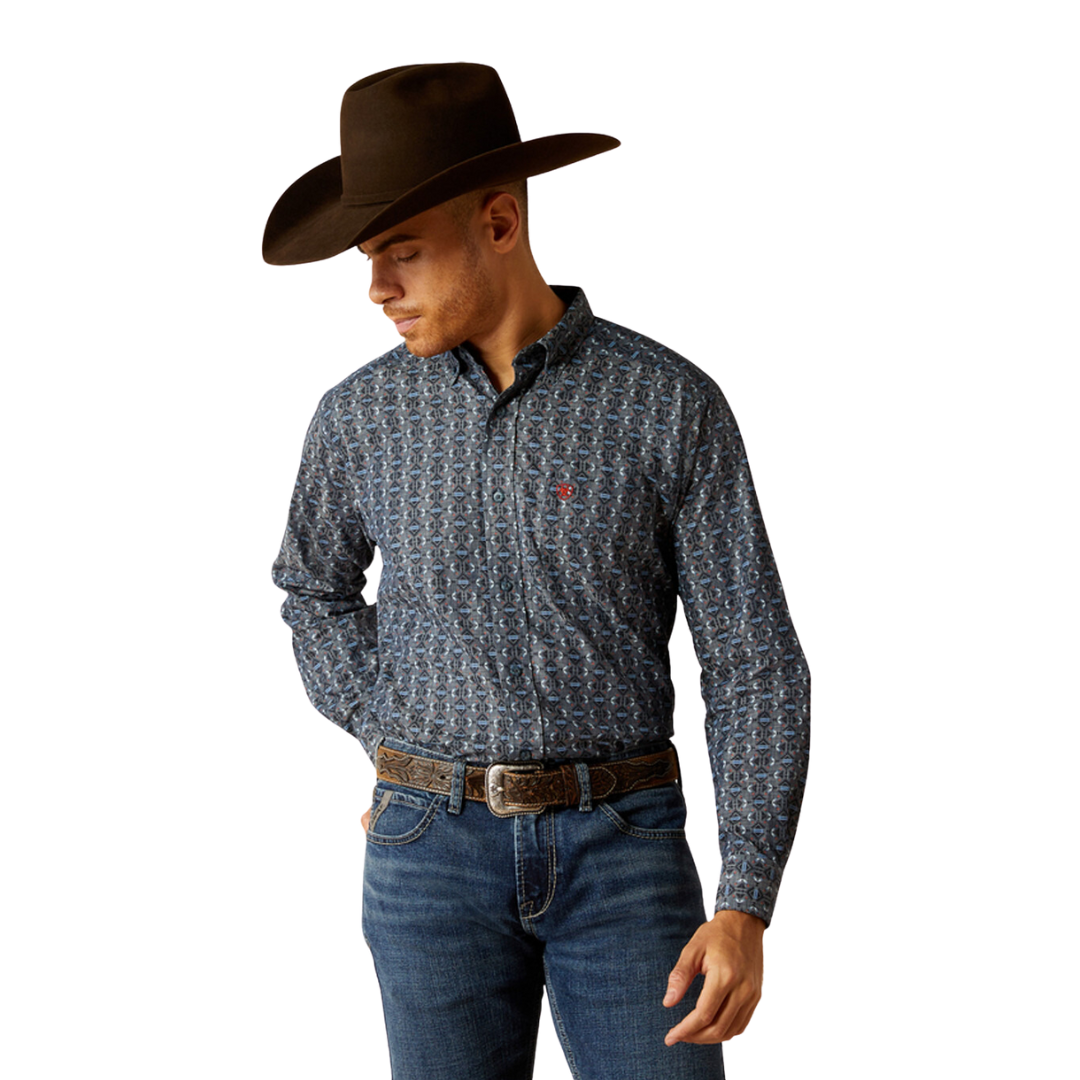 Ariat Men's Rider Fitted Light Blue Shirt