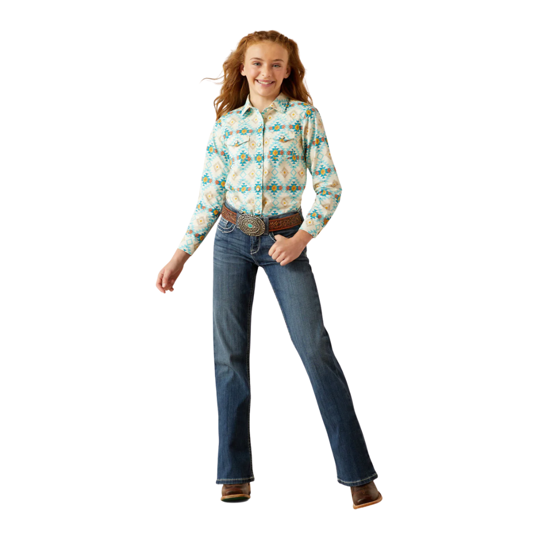 Ariat Youth Girl's Remy Snap Multicolor Shirt