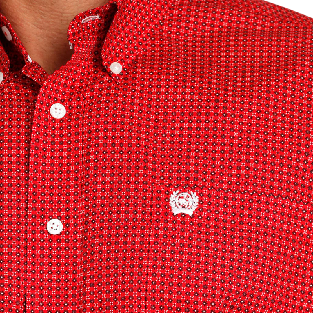Cinch Men's Print Red Shirt