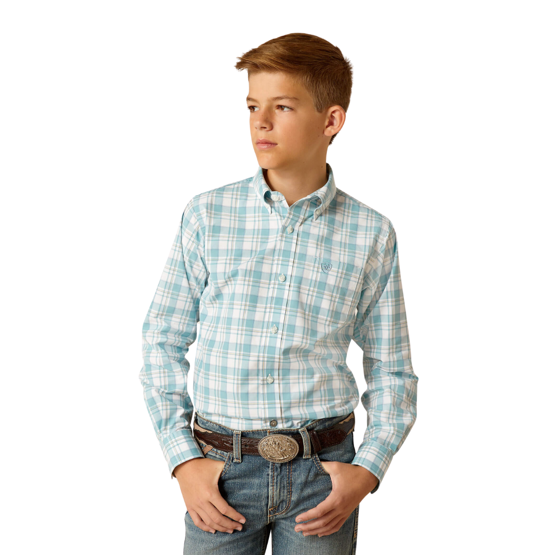 Ariat Youth Boy's Pro Series Edward Classic Fit Dark Blue Shirt