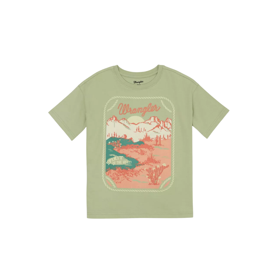 Wrangler Youth Girl's Western Graphic Green Tee
