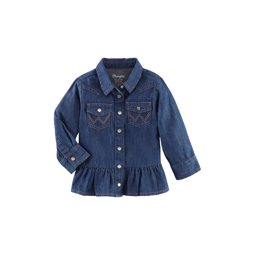 Wrangler Infant Girl's Denim Ruffle Blue Top