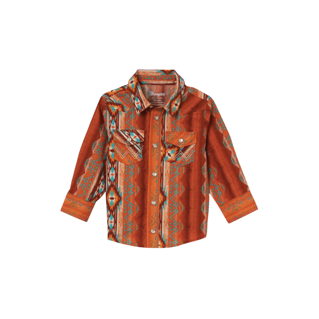 Wrangler Infant Boy's Rust Western Orange Shirt