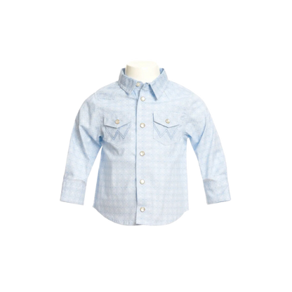 Wrangler Infant Boy's Geo Western Light Blue Shirt