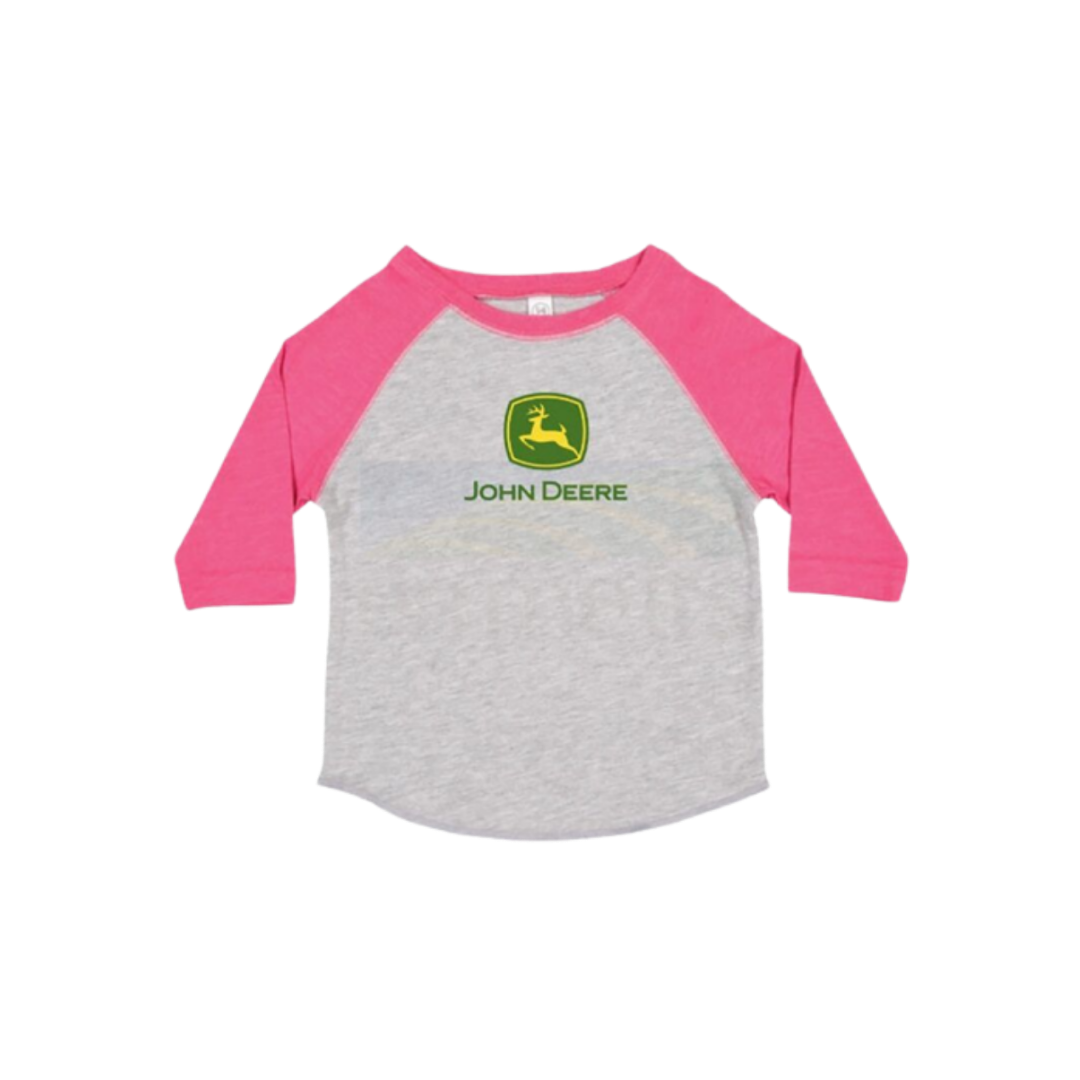 John Deere Toddler Girl's Print Grey Shirt