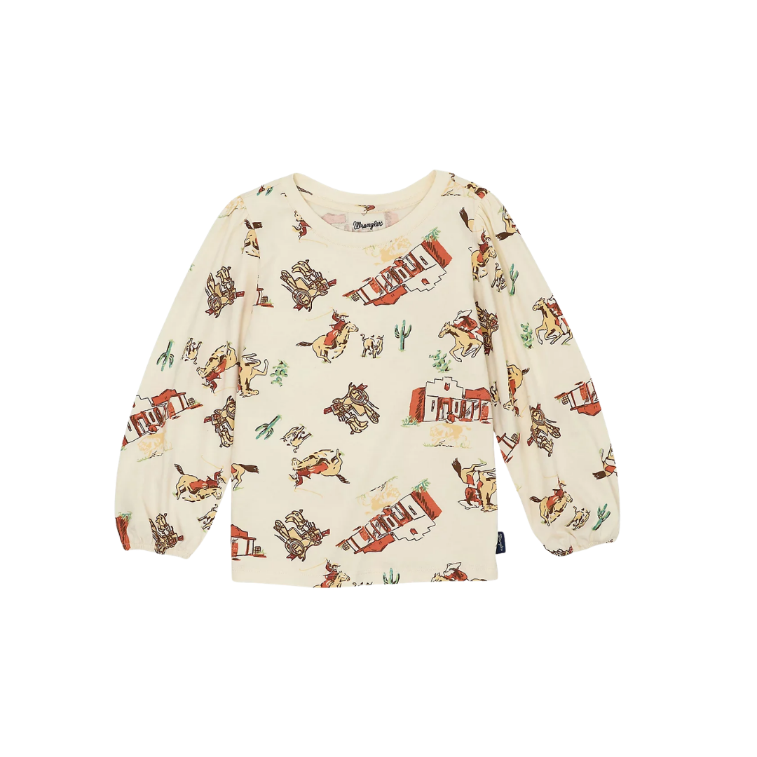 Wrangler Youth Girl's Bishop Western White Tee