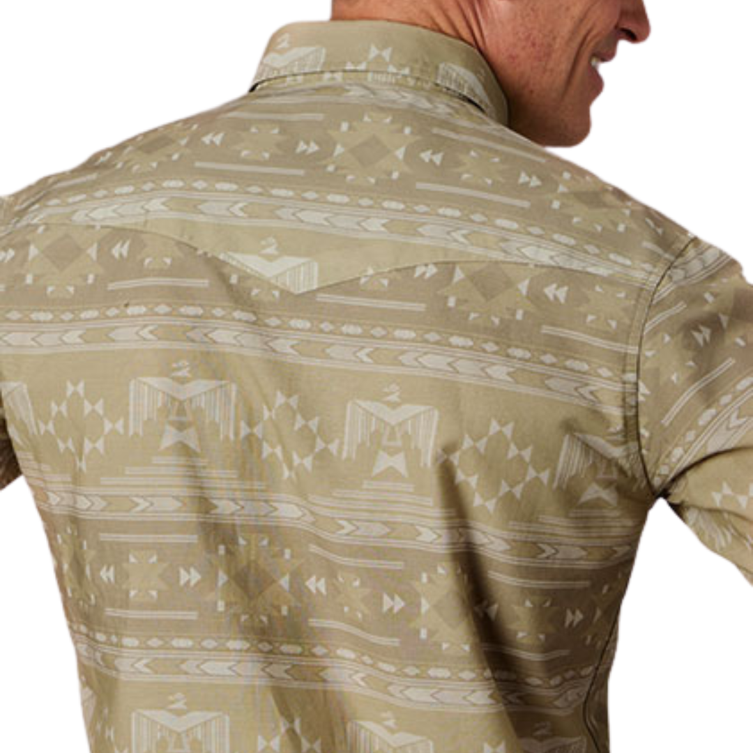 Roper Men's Firebird Print Brown Shirt
