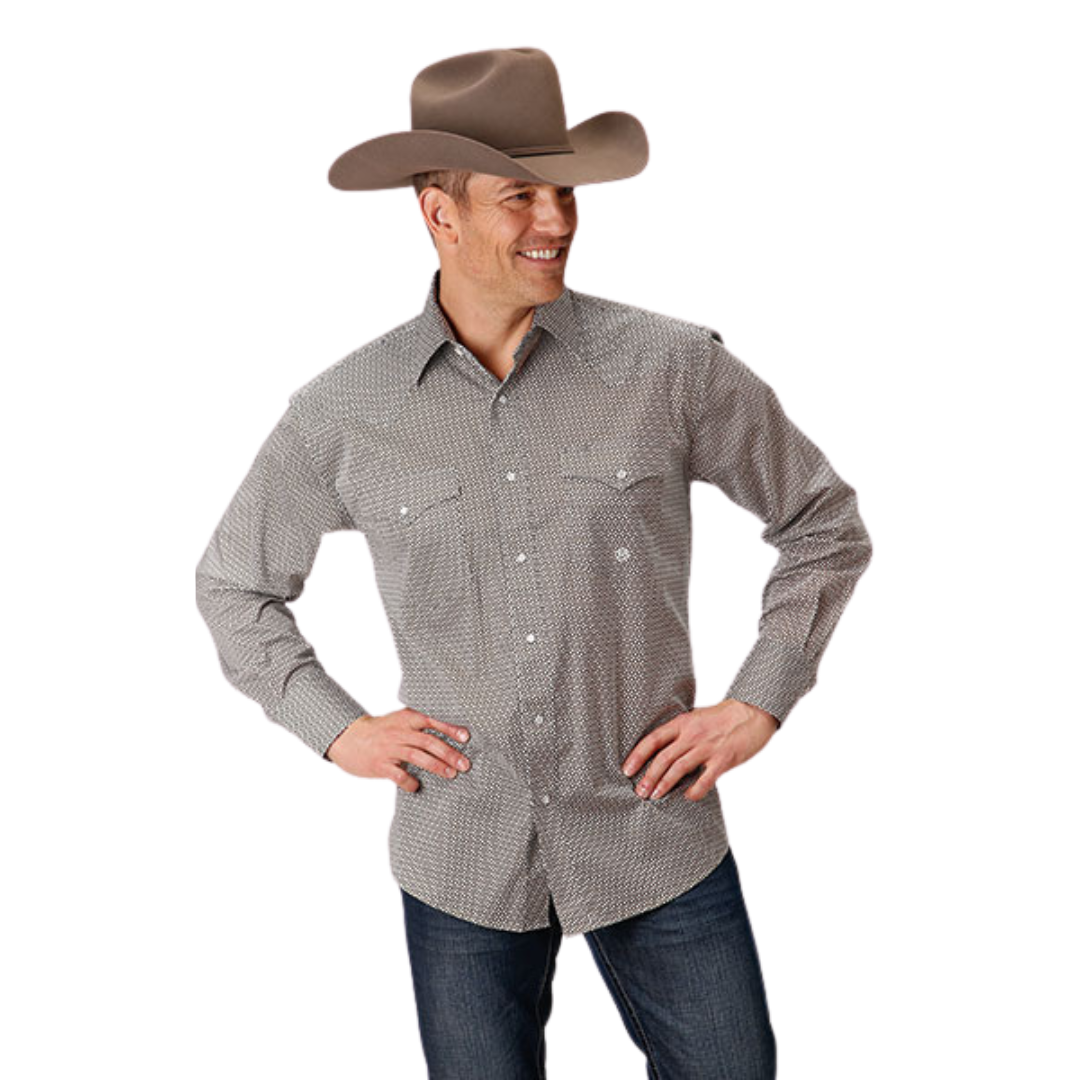 Roper Men's Climbing Diamond Western Green Shirt