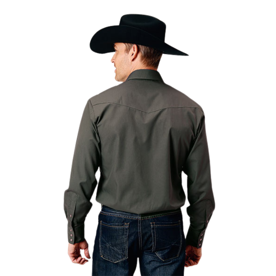 Roper Men's Solid Western Charcoal Shirt