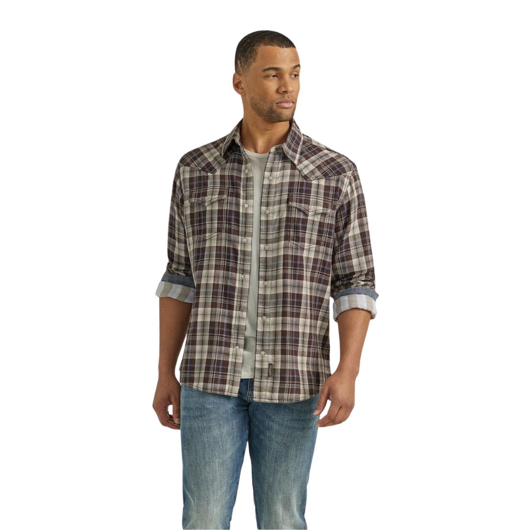 Wrangler Men's Retro Western Brown Shirt
