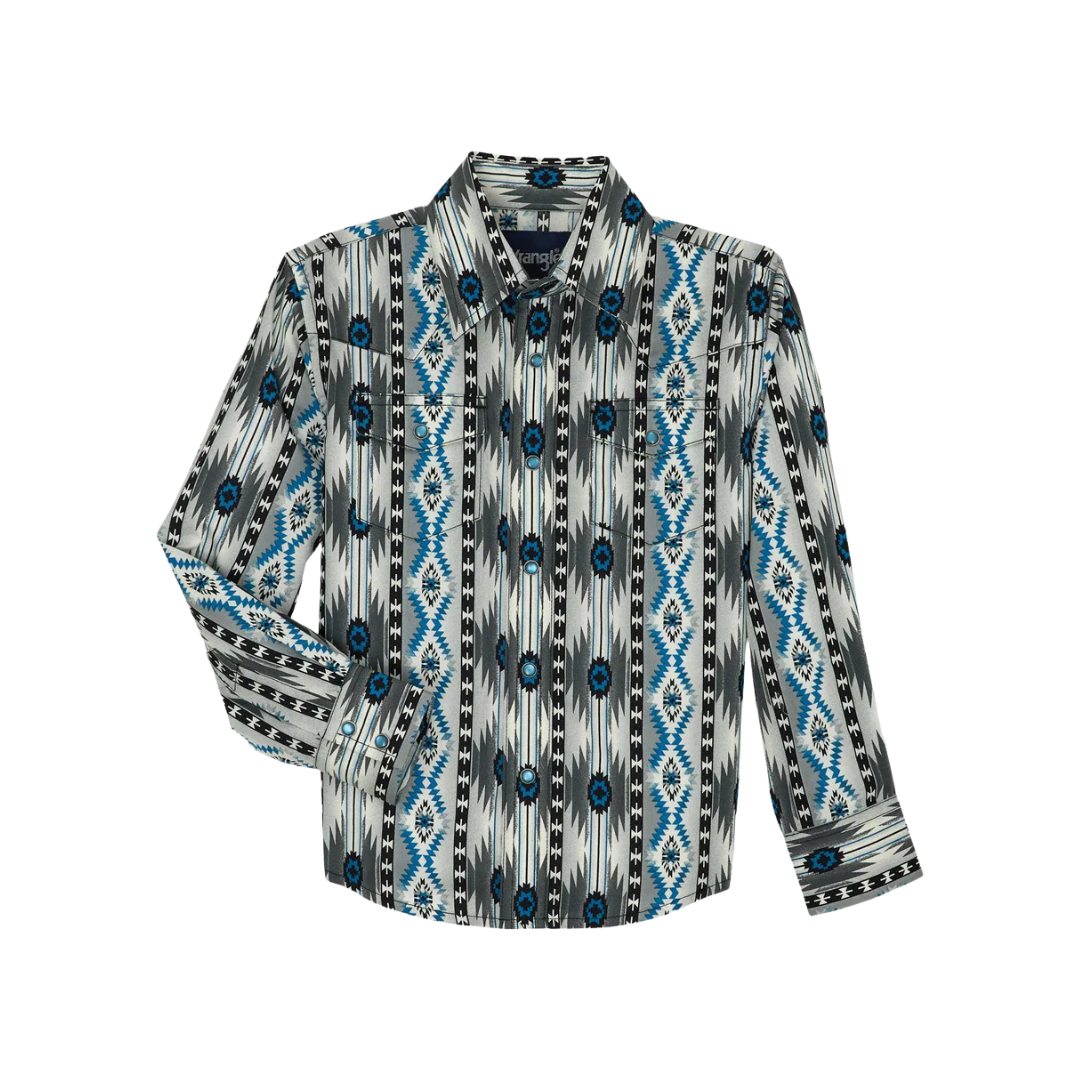 Wrangler Boy's Checotah Long Sleeve Western Snap Shirt