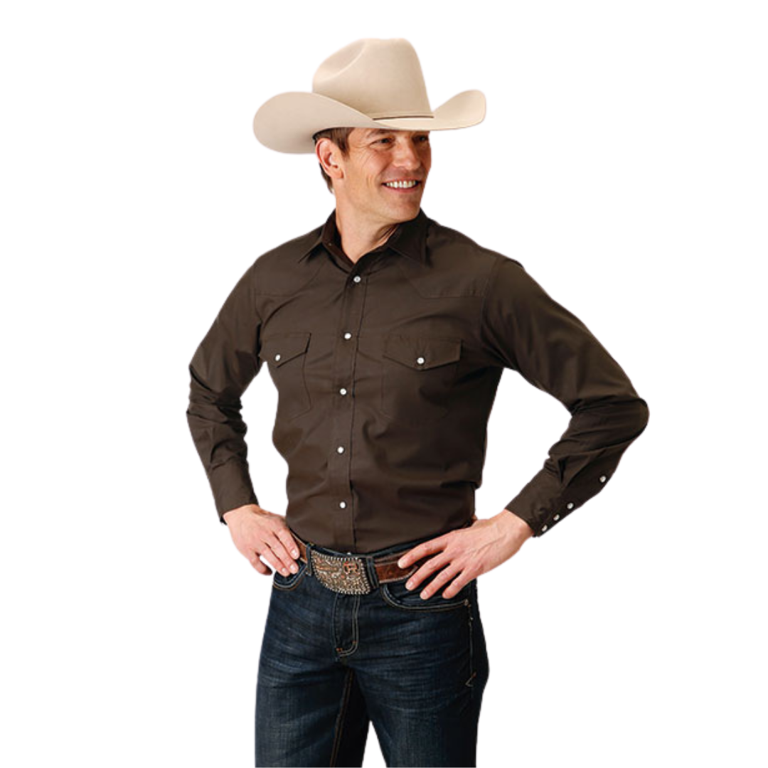 Roper Men's Solid Choc Brown Shirt