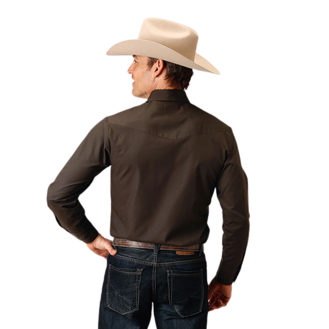 Roper Men's Solid Choc Brown Shirt