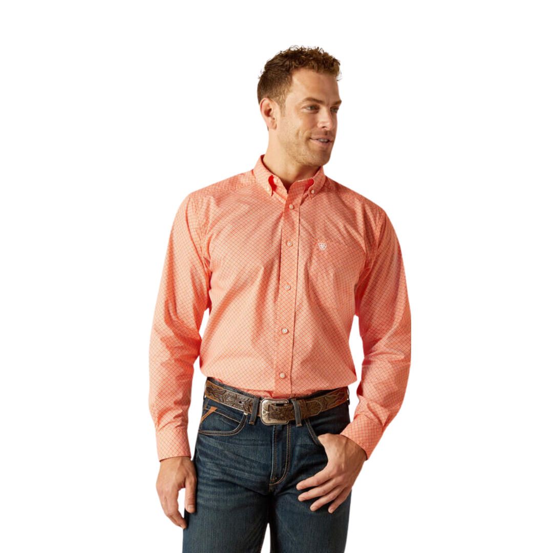Ariat Men's Rory Classic Fit Orange Shirt