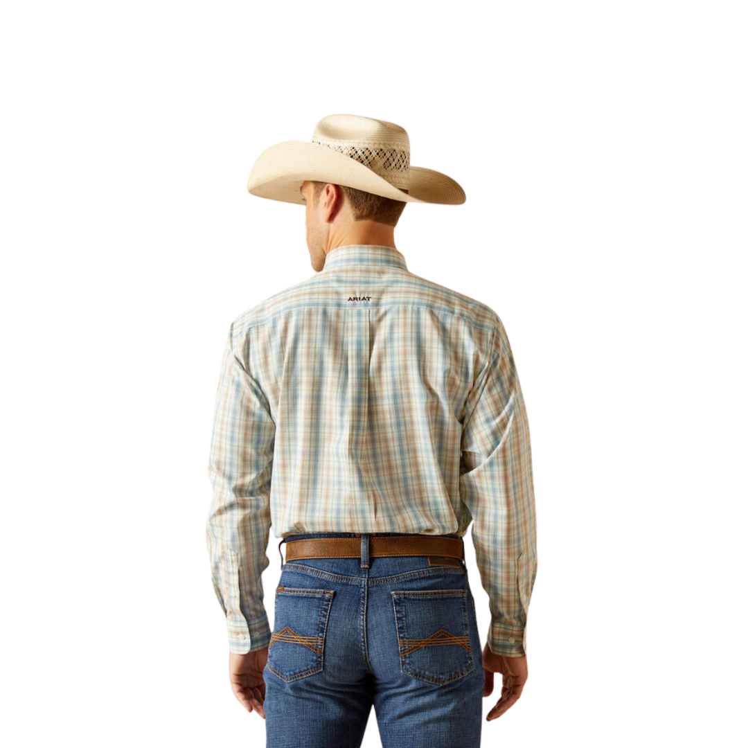 Ariat Men's Wrinkle Free Ivar Classic Fit Blue Shirt