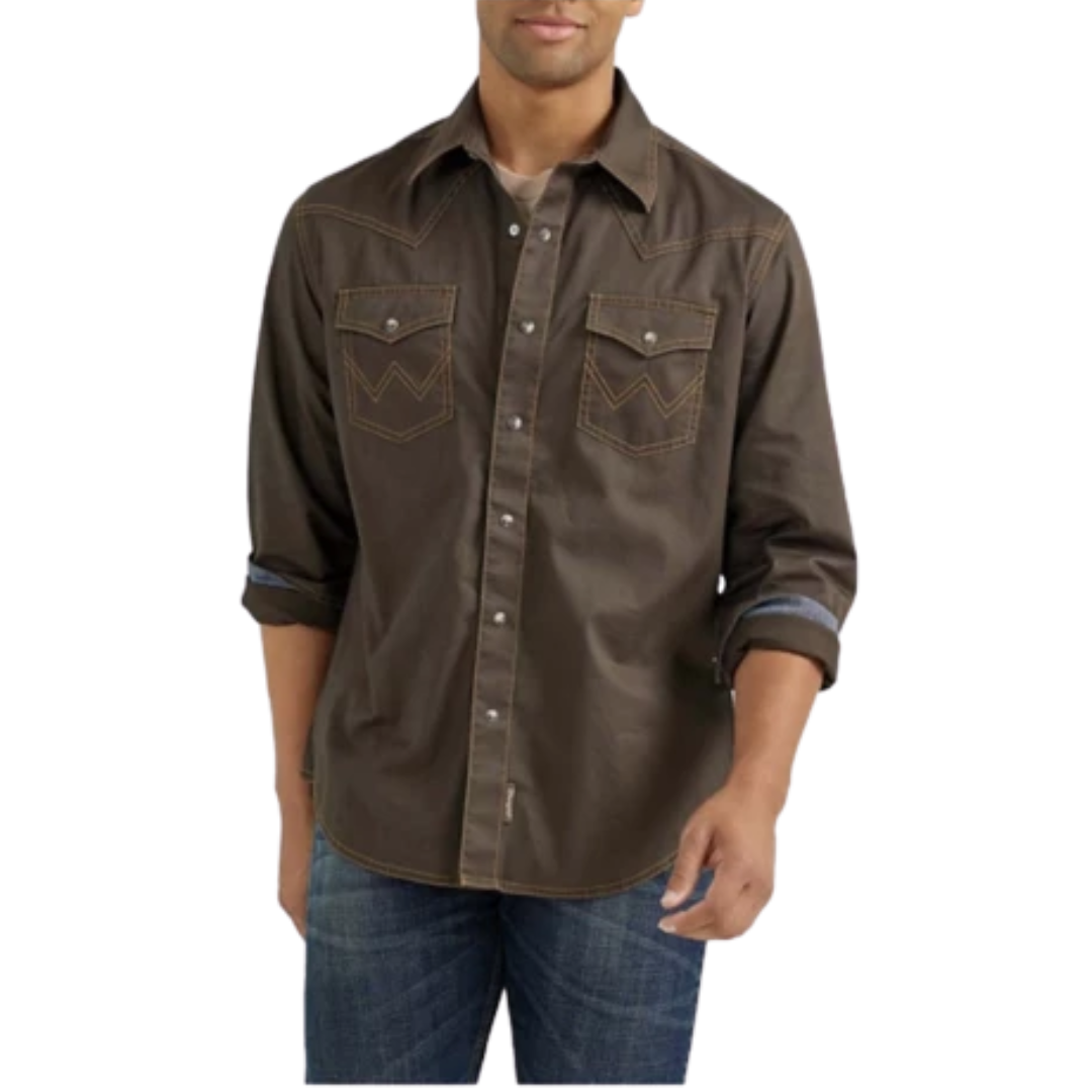 Wrangler Men's Retro Brown Shirt