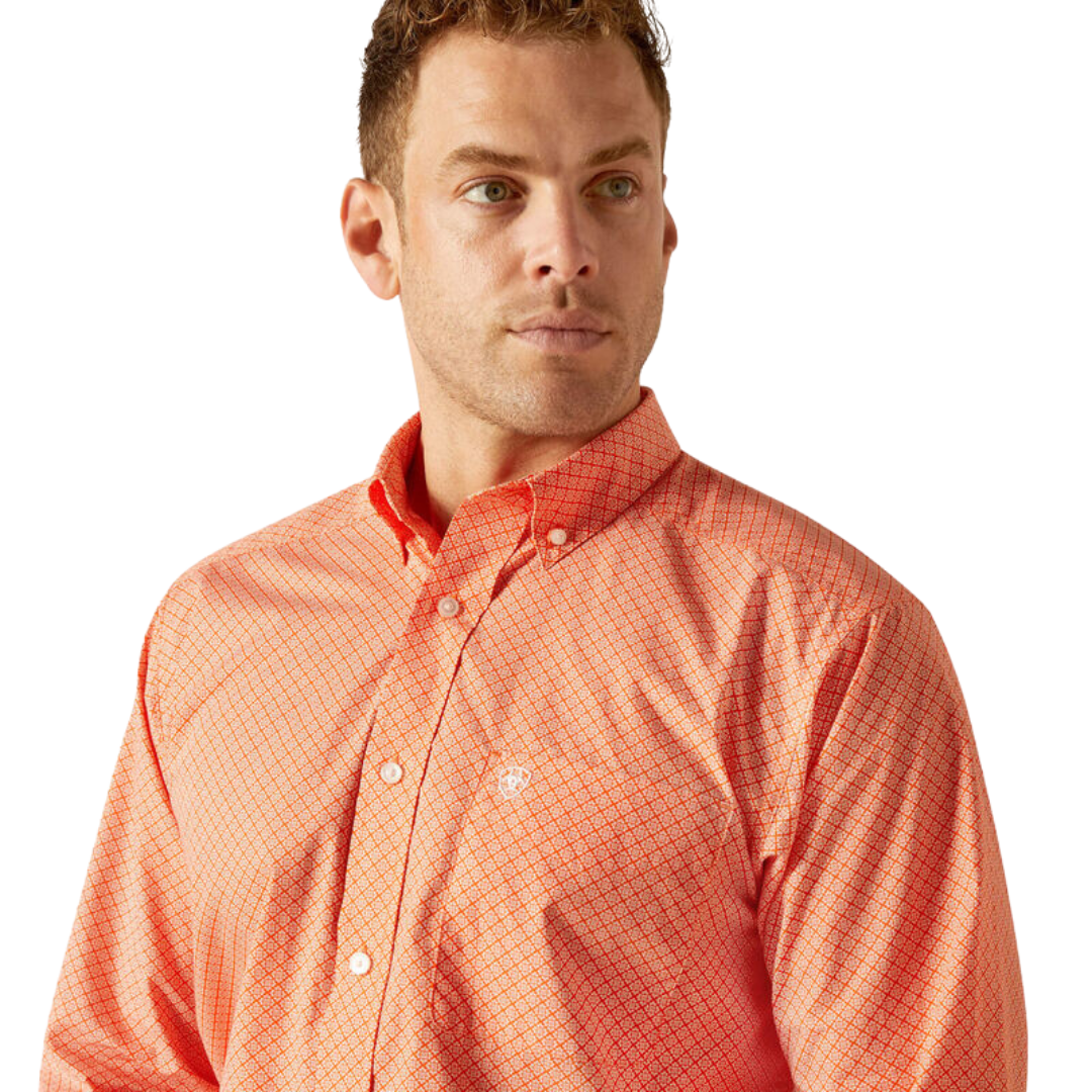 Ariat Men's Rory Classic Fit Orange Shirt