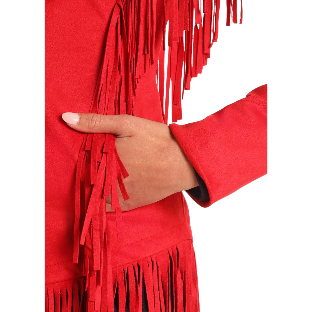 Panhandle Slim Women's Western Micro Suede Red Jacket