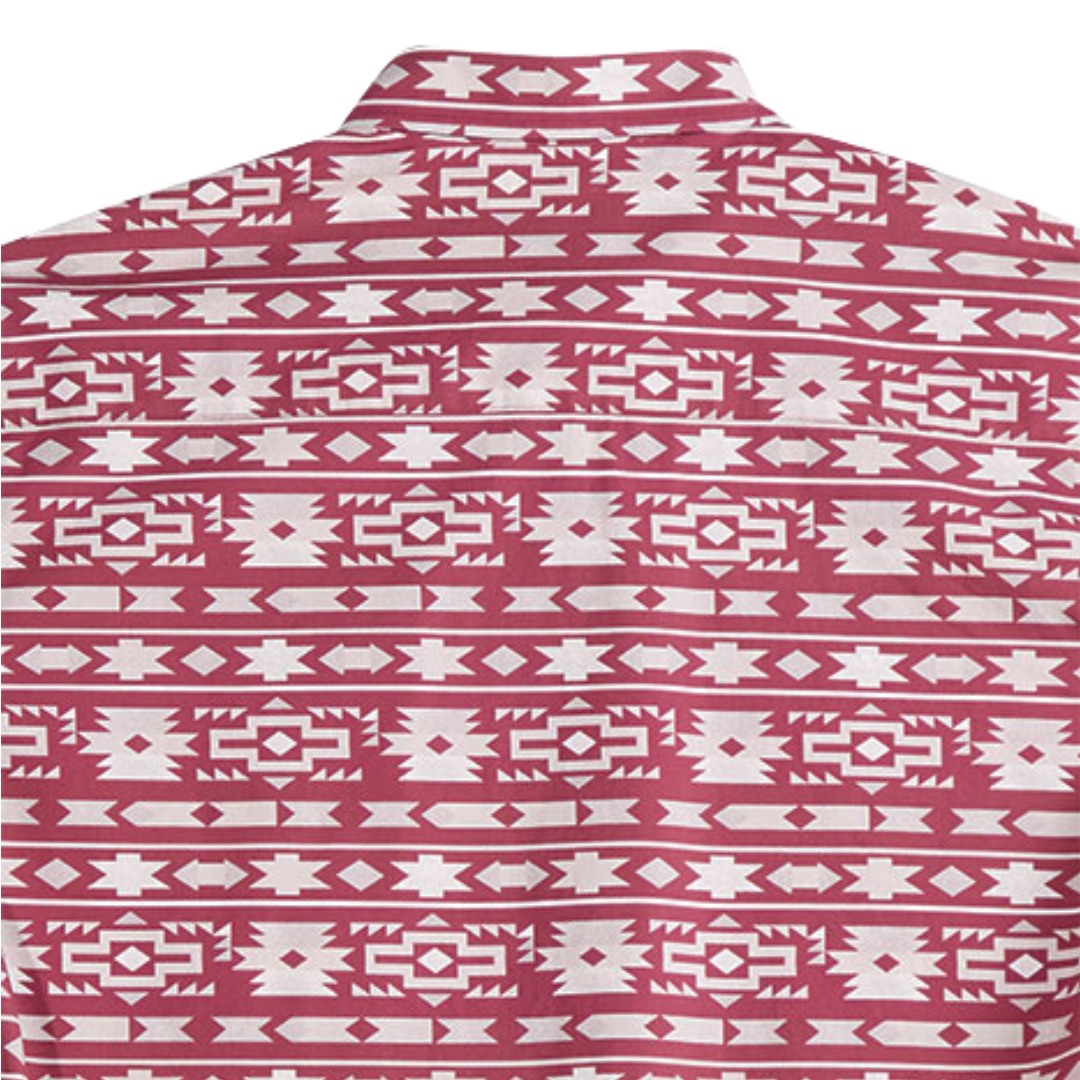 Roper Men's Horizontal Aztec Wine Shirt