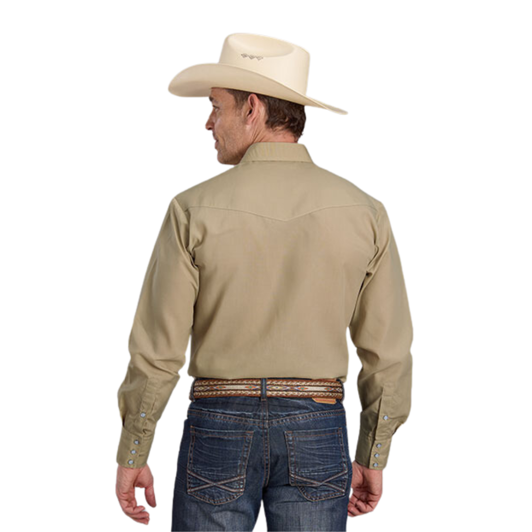 Roper Men's Broadcloth Solid Snap Shirt