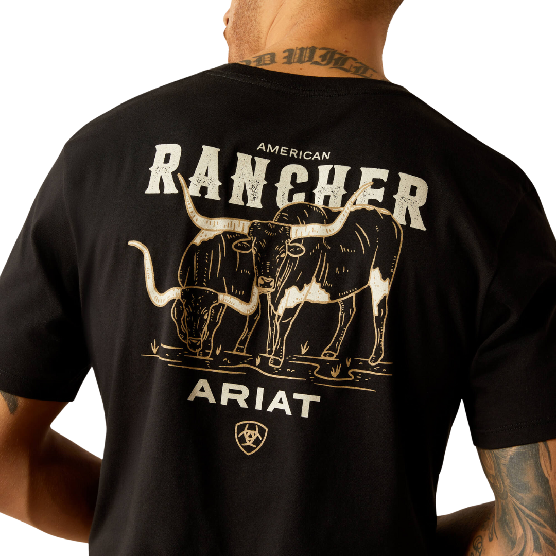 Ariat Men's American Rancher Black Tee Shirt