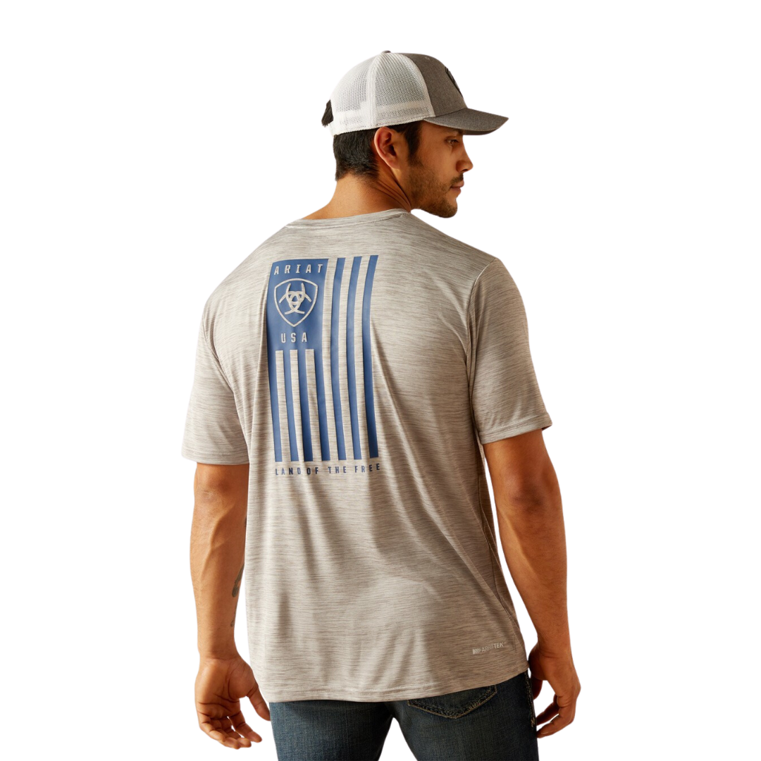 Ariat Men's Short Sleeve Light Grey Heather Tee Shirt