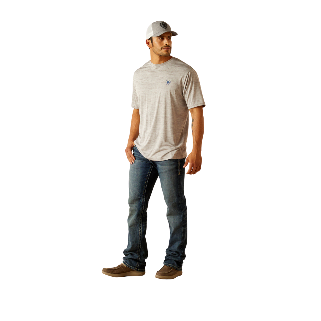 Ariat Men's Short Sleeve Light Grey Heather Tee Shirt