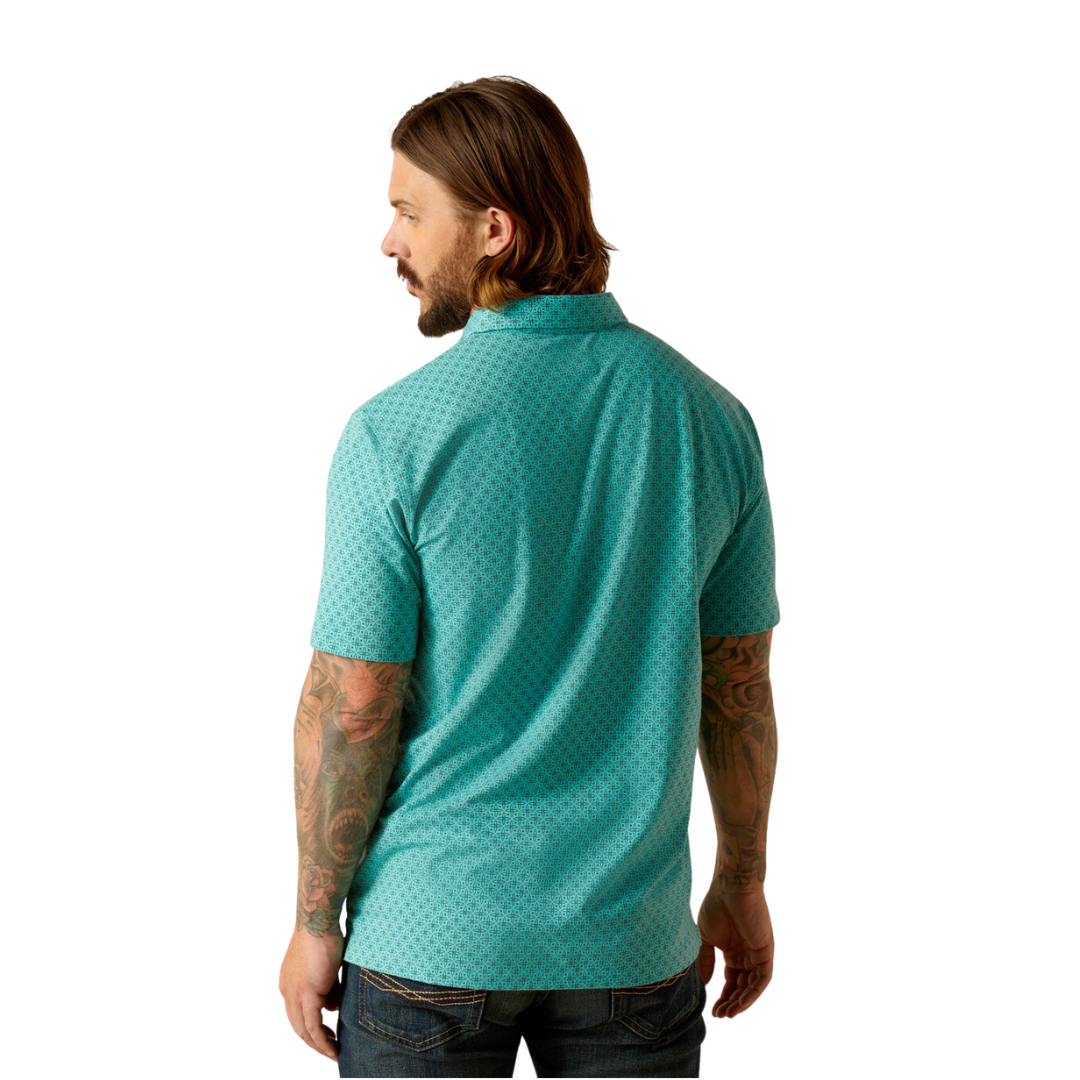 Ariat Men's Retro Polo Winter Aqua Shirt