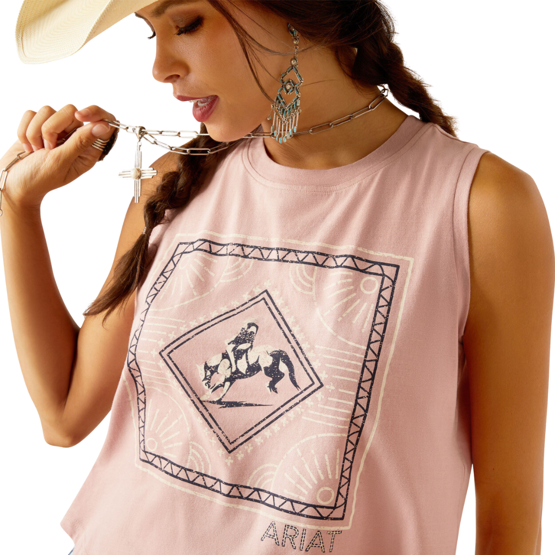 Ariat Women's Tie Me Tank Woodrose Shirt