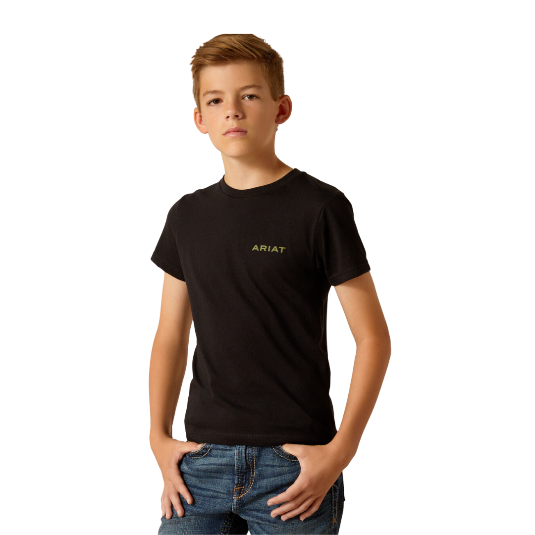 Ariat Youth Boy's Camo Corps Black Shirt