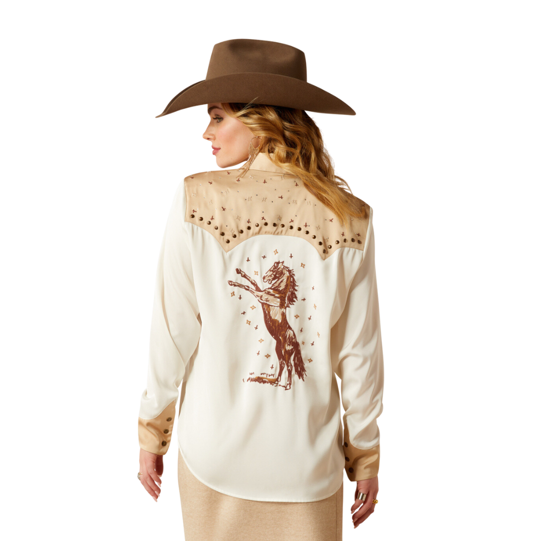 Ariat Women's Wildhorse White Alyssum Summer Sand Shirt